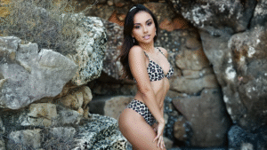 🦴 Bedrock Babe: My Flintstones-Inspired Leopard Bikini Shoot